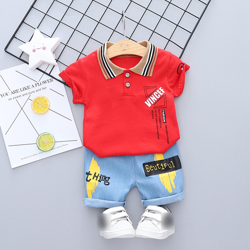 (6Bln-3Thn) COD Setelan Baju Anak Cowok / Setelan Pakaian Anak Motif Vincef Think