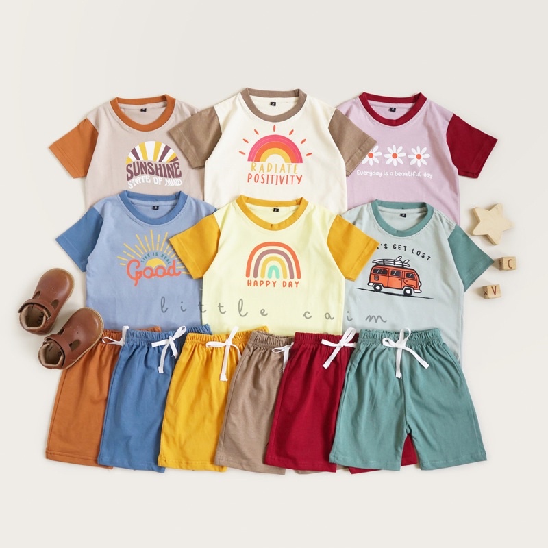 LITTLECAIM - HAPPY DAY SET | Setelan anak unisex