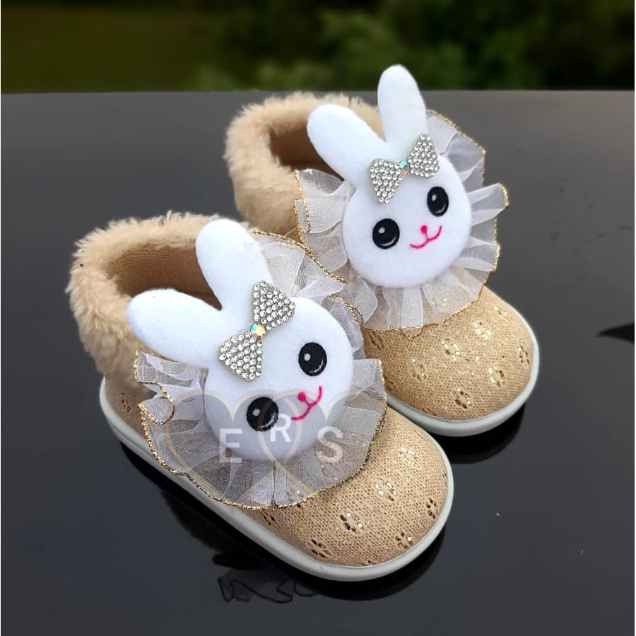 TOKOERS SNP06 Sepatu Pesta Anak Perempuan Bunyi Cit Cit Umur 1 - 6 tahun / Sepatu Boot Boneka Kelinci