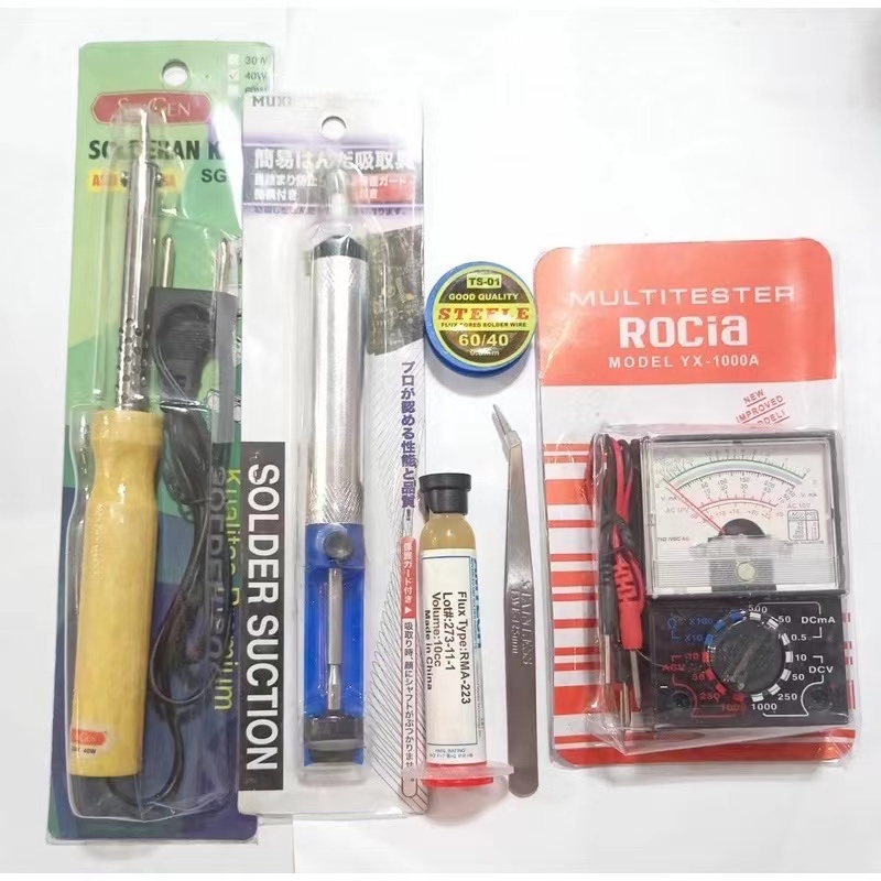 PAKET LENGKAP SOLDER KIT MULTIMETER SOLDER TIMAH FLUX PASTA PENYEDOT TIMAH PINSET