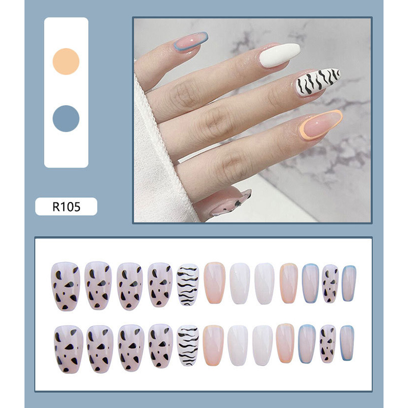 R101-r120 24pcs / Kotak Kuku Palsu Full Cover Untuk Nail Art