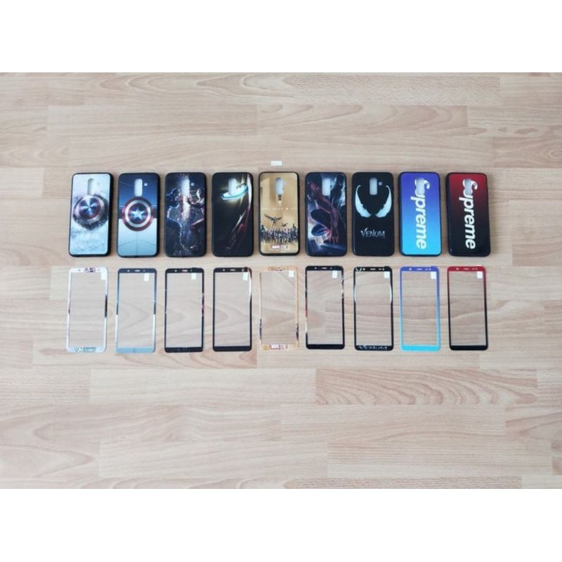 Case + TG Samsung SM-A605G Fuze Gambar Superhero America Ironman Spiderman Samsung A6 Plus A6+