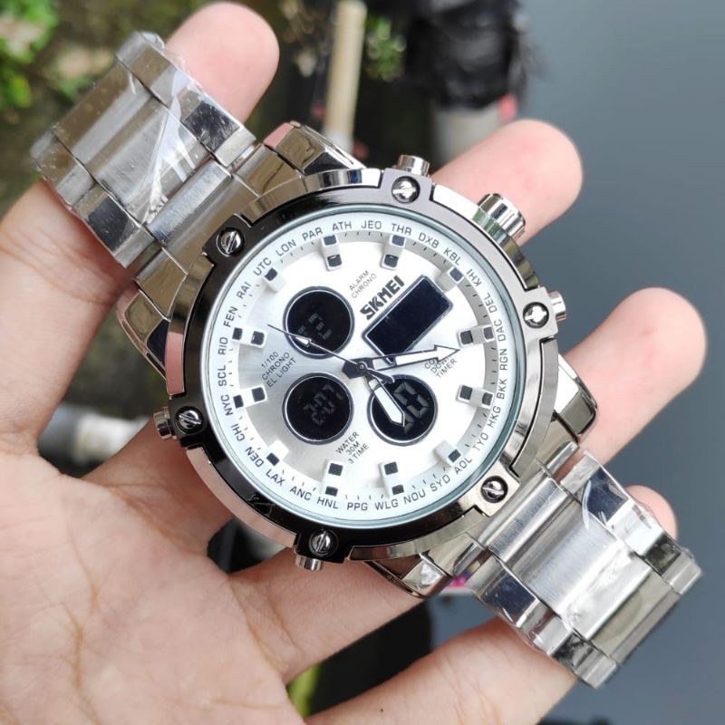 VIRAL!!! JAM TANGAN SKMEI ORIGINAL JAM TANGAN TERLARIS JAM PRIA BAHAN ALL STAINLISS BISA COD