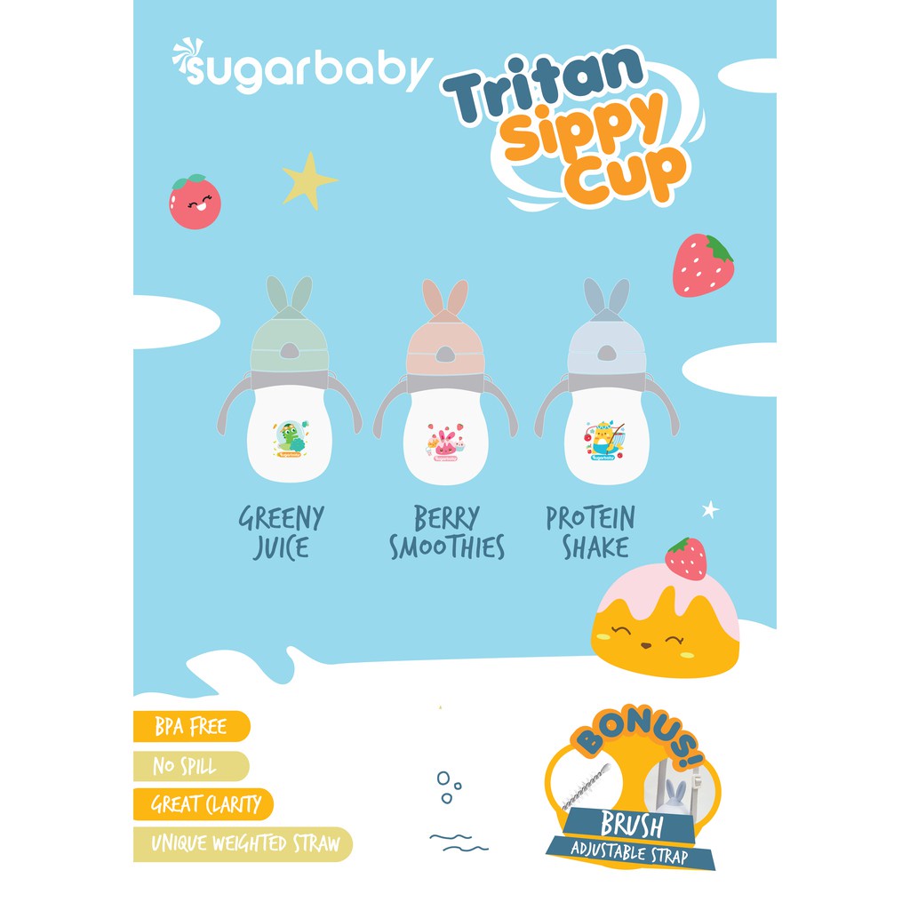 Sugar Baby Tritan Sippy Cup Rabbit 270ml / 320ml / Botol Minum Anak