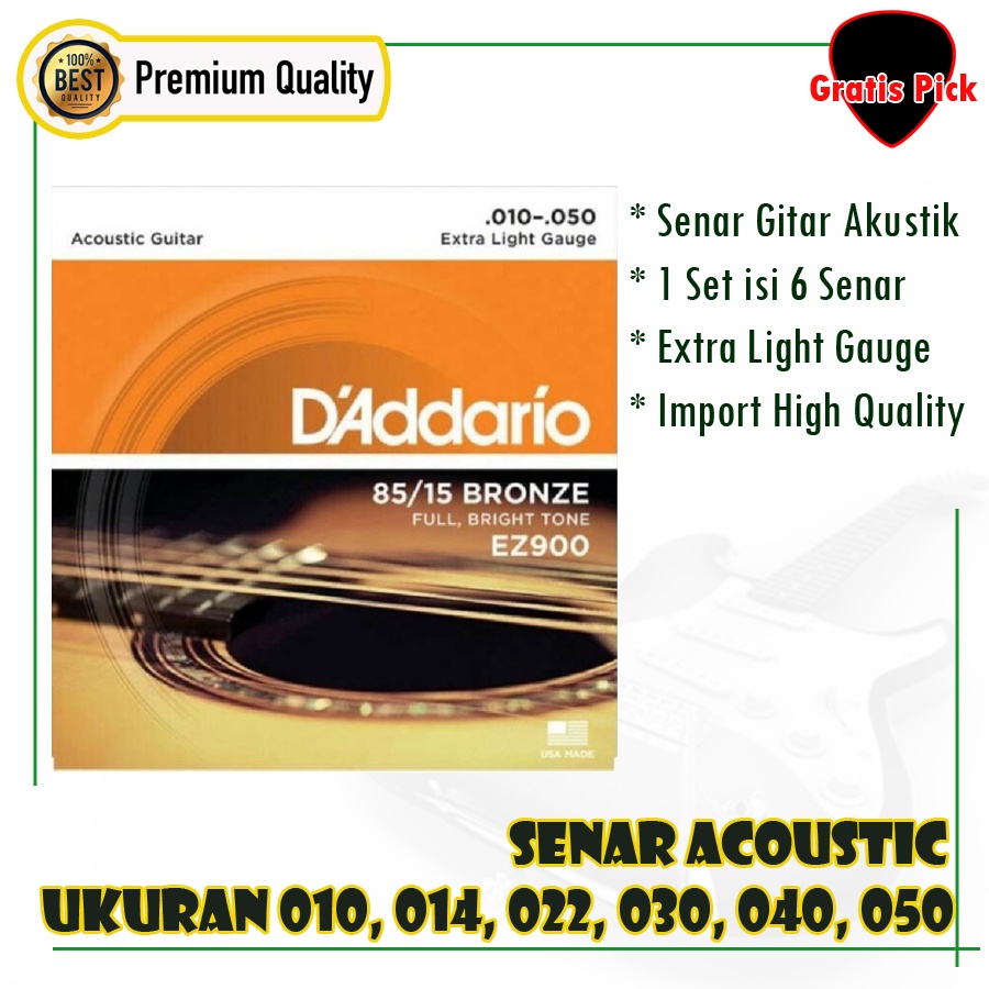 Senar Gitar Daddario D'addario Akustik String EZ900