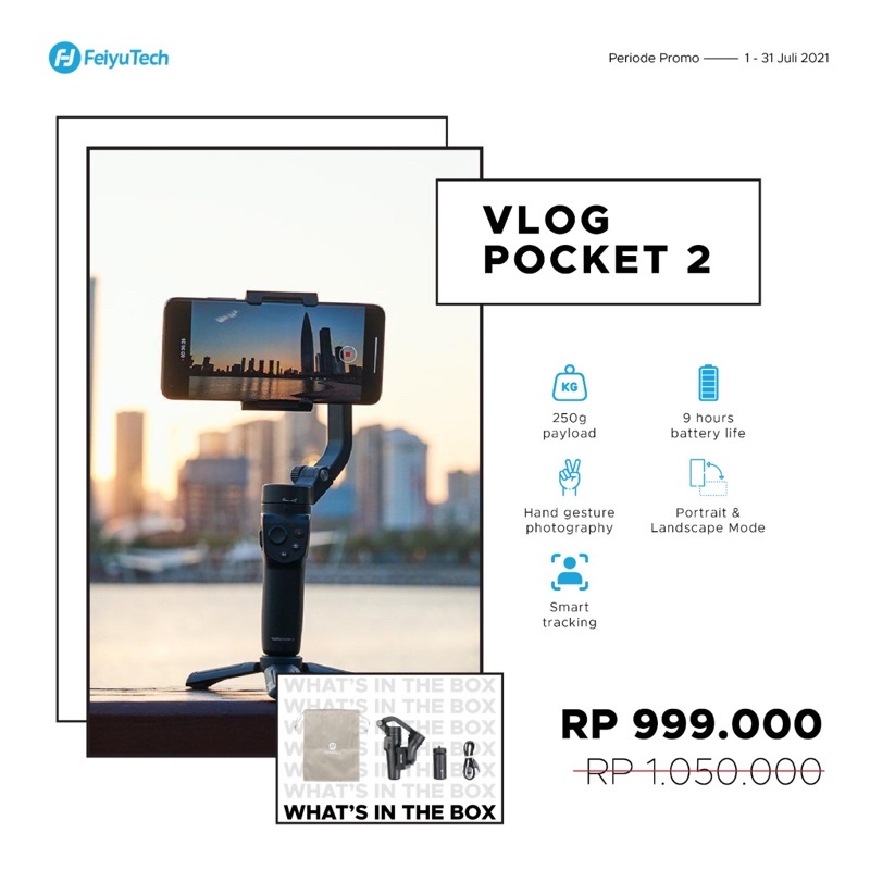 Feiyu Vlog Pocket 2 3-Axis Gimbal Stabilizer for Smartphone