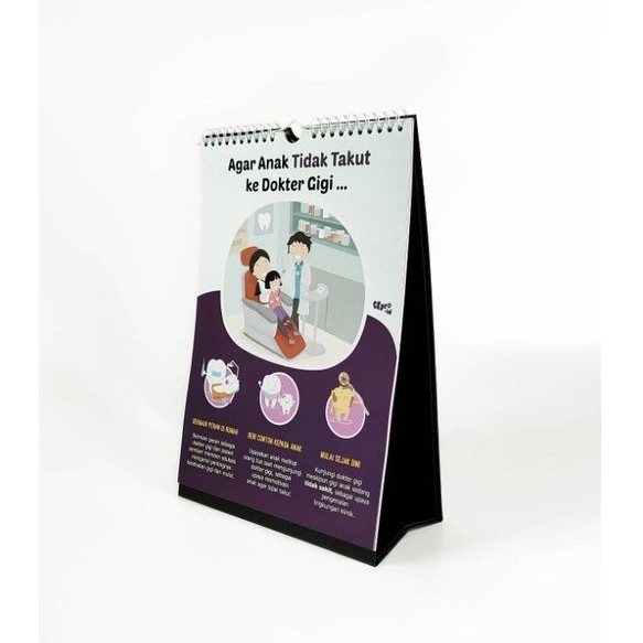 

Media Edukasi kesehatan gigi dan mulut A4 model kalender duduk hard board spiral UKGM klinik gigi