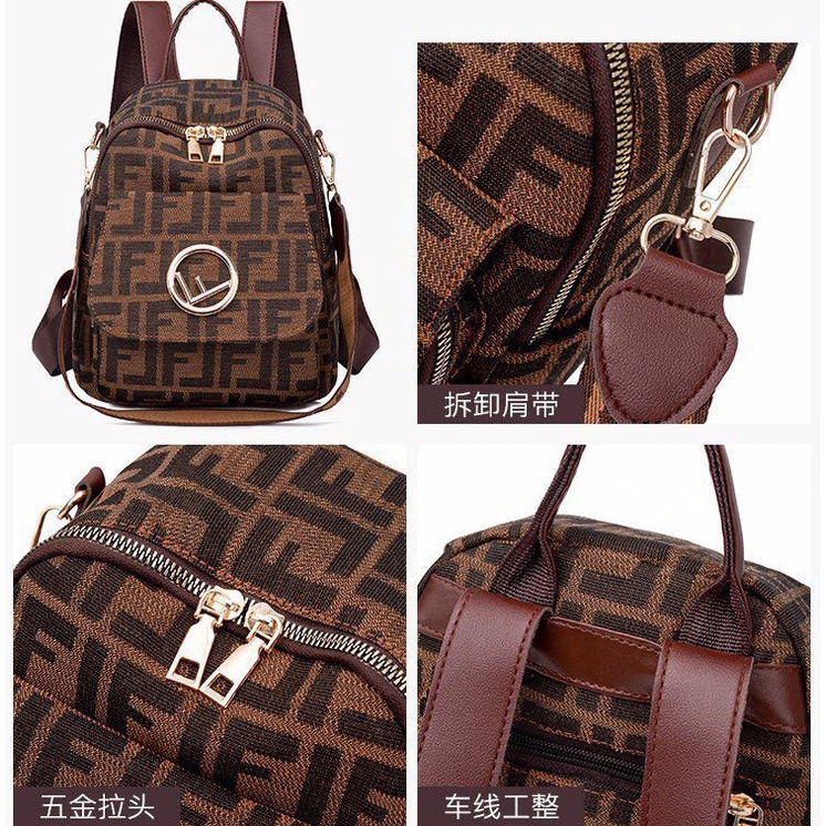 BJ16067 - BROWN - TAS RANSEL BACKPACK PUNGGUNG TAS SEKOLAH ELEGAN COKLAT FASHION IMPORT TERMURAH TERLARIS TERBARU BAGSTORE JAKARTA LT1884 ZCJ2318 ELJ6067 BQ3252