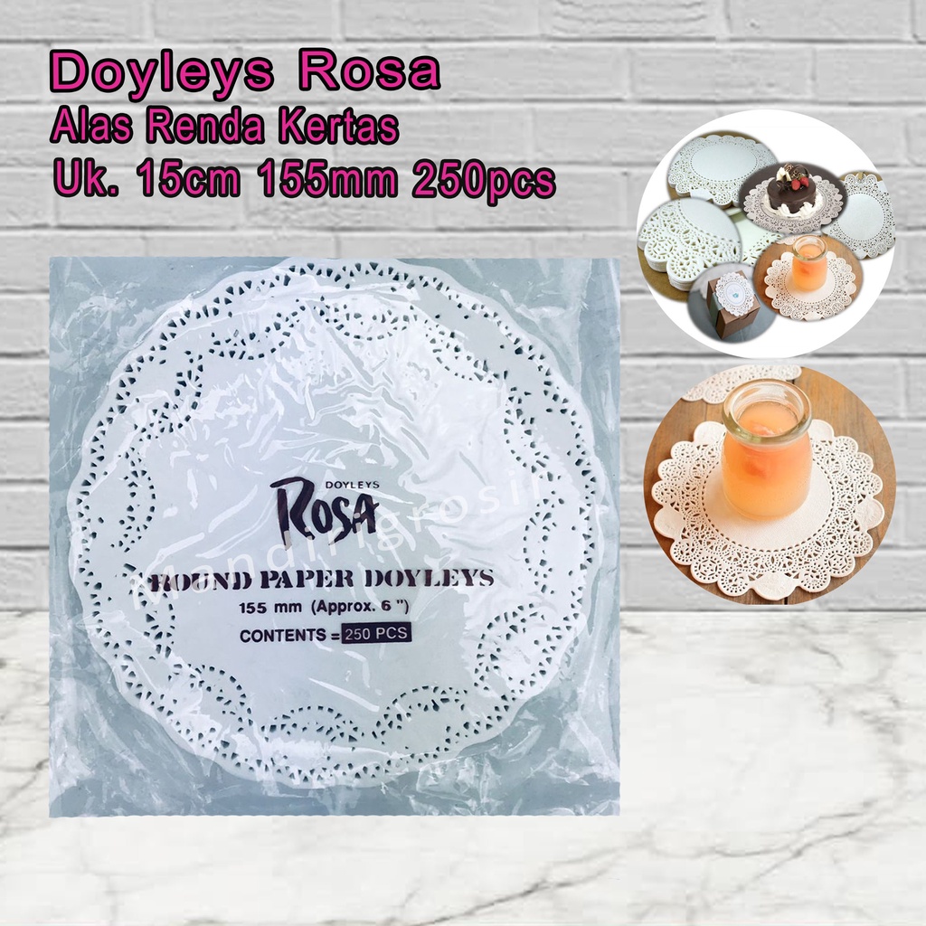 Alas Renda Kertas *Doyleys Rosa 155mm * Alas Serbaguna * 6.0 inch 250pcs