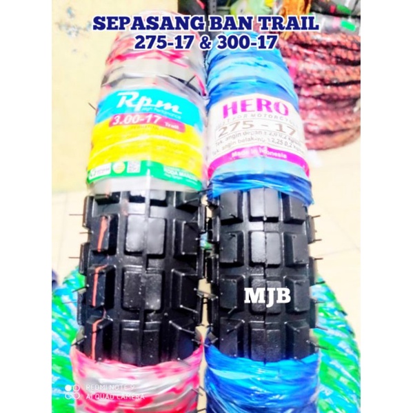 sepasang ban montor trail 275-17 dan 300-17 ban honda supra revo satria jupiter smash honda win vega