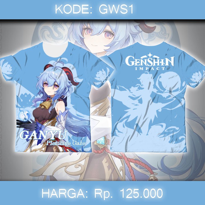 Baju Kaos Fullprint Game Genshin Impact Ganyu GenshinImpact  Ganyu Liyue Anime