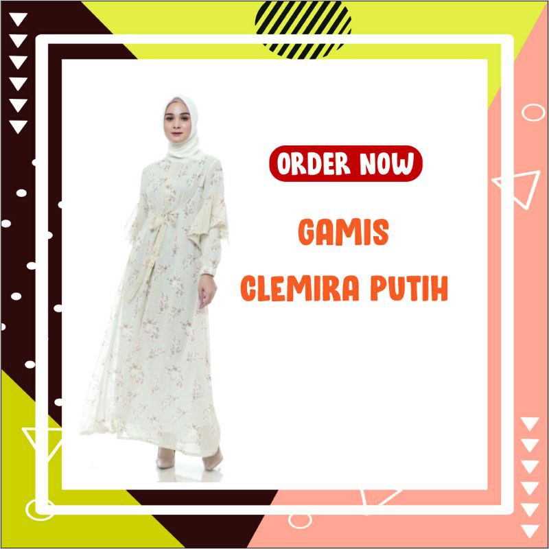 Dress Wanita Muslim | Gamis Clemira Putih