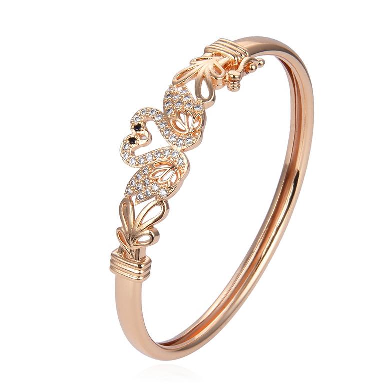 V19J HYL JEWELRY  Gelang titanium lapis emas bola kristal berlian  50b