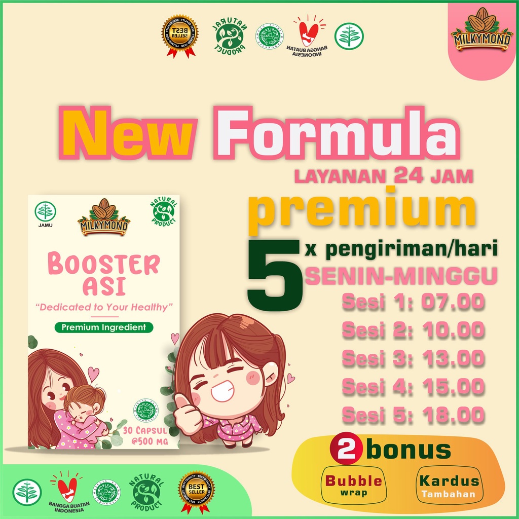 Pelancar Asi Booster Milkymond Habbatussauda | Soya | Kelor | Katuk | Fenugreek Ibu Hamil &amp; Menyusui