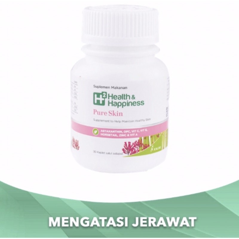 H2 pure skin 30 tablet ( mempercepat penyembuhan jerawat )