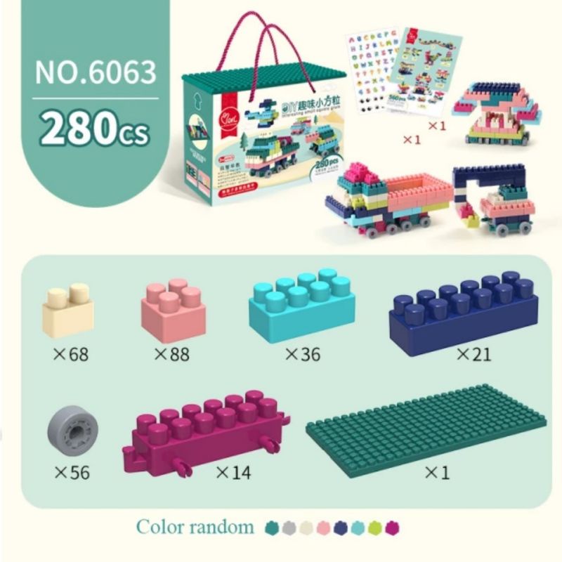 READY Lego 280pcs DIY interesting Small Square Grain