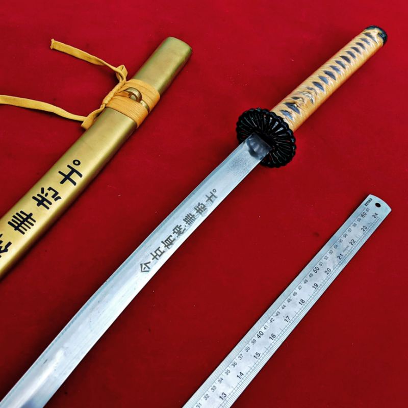 BISA COD !!! Katana thelast Ryujin Model RUNCING samurai murah warna GOLD