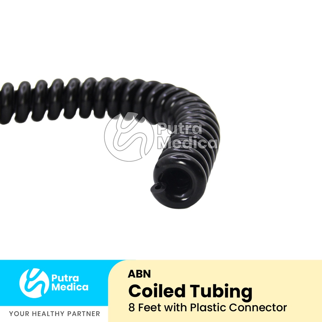 ABN Coiled Tubing 8 Feet with Plastic Connector / Selang Spiral Tube Tensi / Sparepart Tensi Stand / Replacement Part Tensimeter