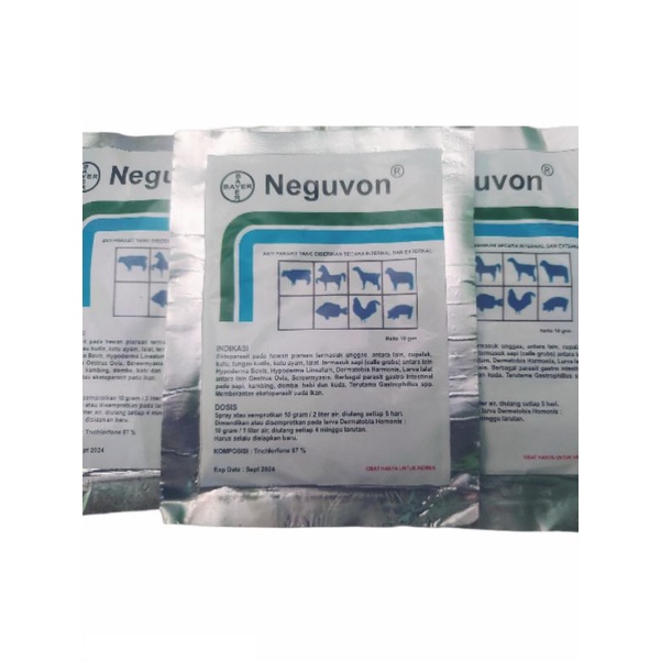 Neguvon 10gr obat kutu, caplak, pinjal, lalat pada hewan