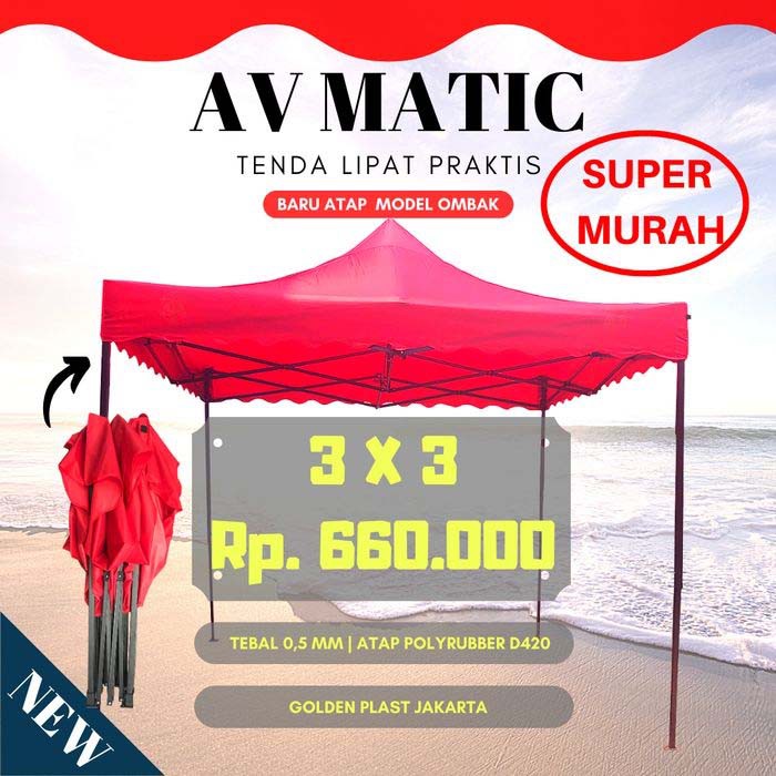 Tenda Lipat 3x3 AV MATIC Paling Murah Ketebalan Besi 0.5mm ...