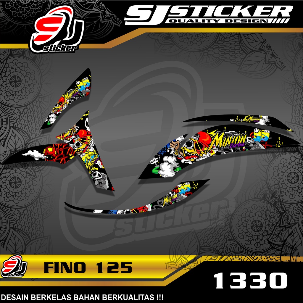 1330 STRIPING STICKER FINO 125 MINIONS ZOMBIE RACING SEMI FULL