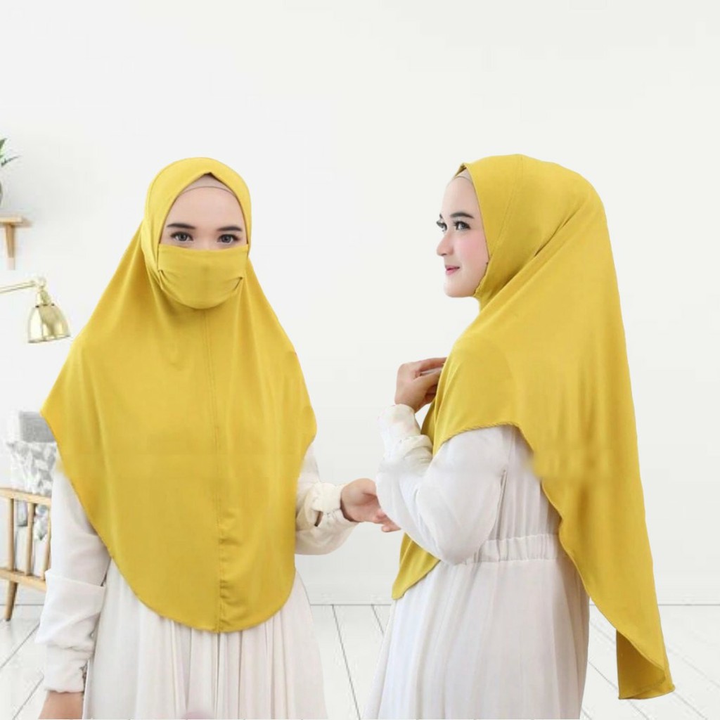 HOPYLOVY - Hijab Niqab / Jilbab Niqob Dengan Masker