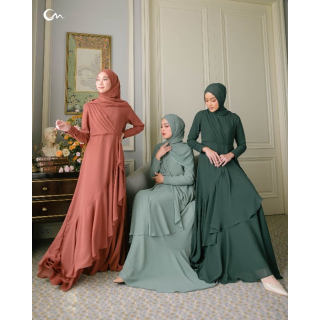 Ayyana Dress by coverme original - Dress cantik set pashmina busui denaf.outfit