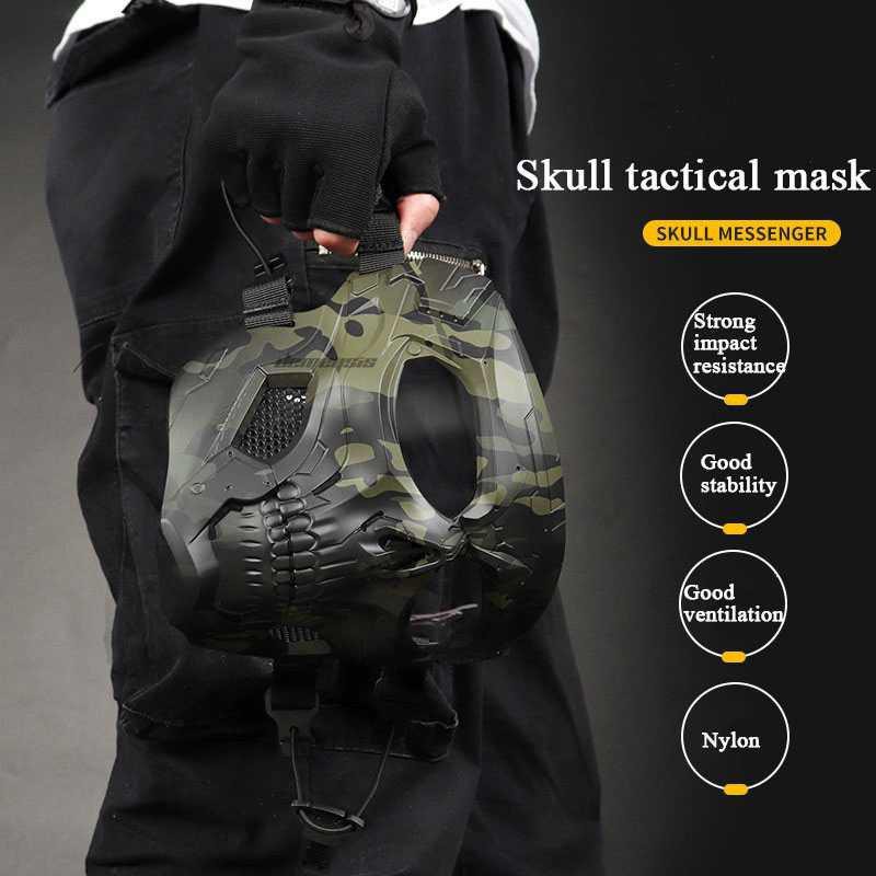 WoSporT Masker Motor Topeng Airsoft Gun Full Face Skull - MA-110