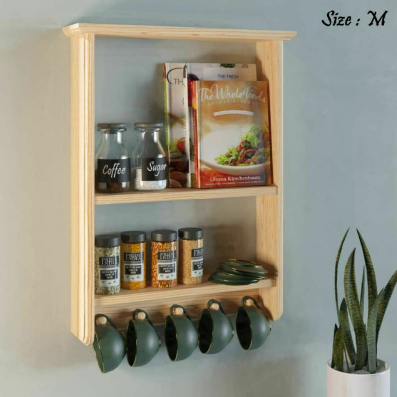 Rak Dinding Tembok Laci Tempel Tempat Penyimpanan Kosmetik Make Up Dandan Kayu Besi Modern Kamar Rak