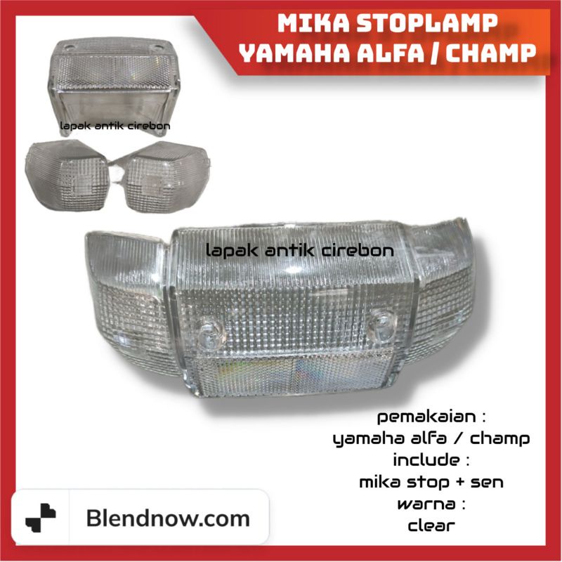 kaca mika lampu belakang stoplamp yamaha alfa set sen depan bening