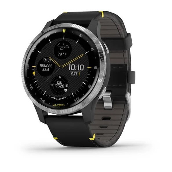Garmin D2 Air Aviator Watch with black leather band - Garansi DMI 2th