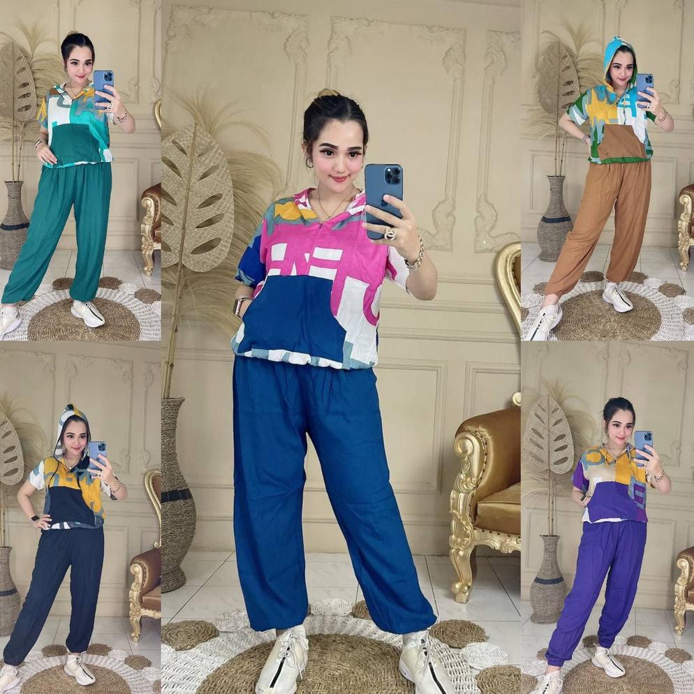 ONE SET SETELAN HOODIE JOGER WANITA SETELAN RAYON BUMIL SETELAN HODIE JOGER {COM.15Jn22ғ}