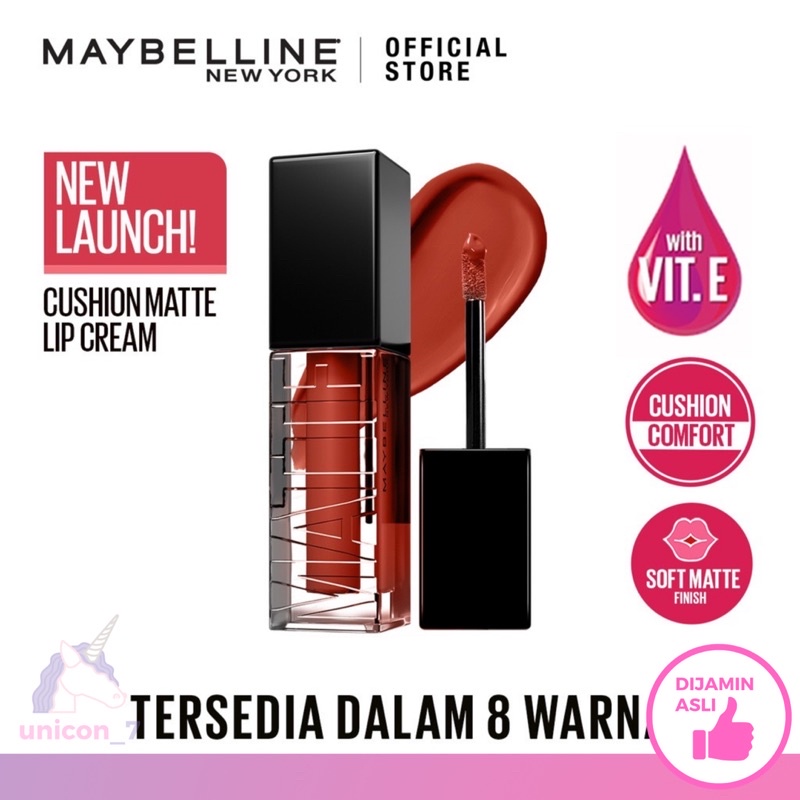 ❤️ UNICON ❤️ Maybelline Cushion Matte Lip Cream - Lipstick Soft Velvet Finish Lembut & Ringan [Lipst