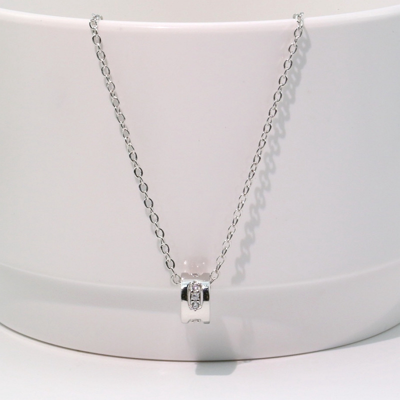 Diamond-Set Circle Hollow-out Simple Korean-Style Necklace Jewelry