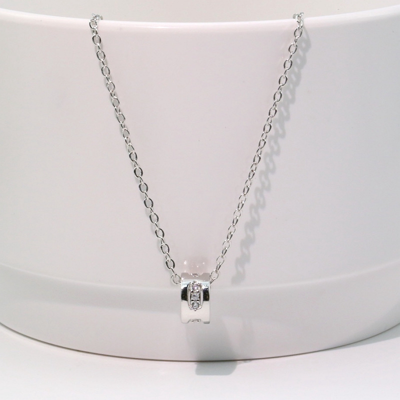 Diamond-Set Circle Hollow-out Simple Korean-Style Necklace Jewelry