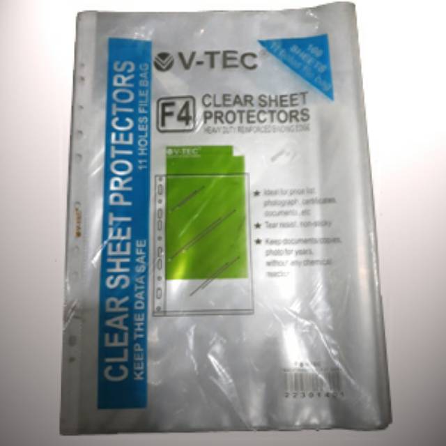 

Clear Sheet Protector F4 (Plastik Pelindung Dokumen). Harga 10 lembar