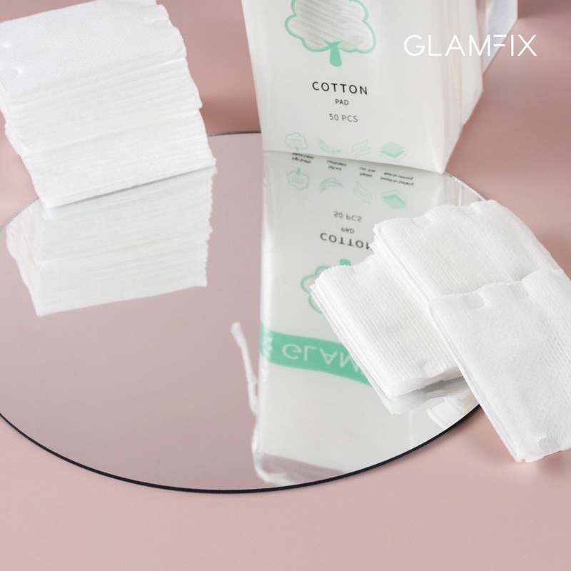 GLAMFIX Cotton Pad Kapas Wajah 1 Pack Isi 50pcs &amp; 100pcs Kapas Toner Tipis | GLAM FIX Alat Kecantikan Makeup by YOU / Kapas Wajah / Kapas You / Kapas Pembersih Wajah ( YOU MAKEUPS OFFICIAL STORE )