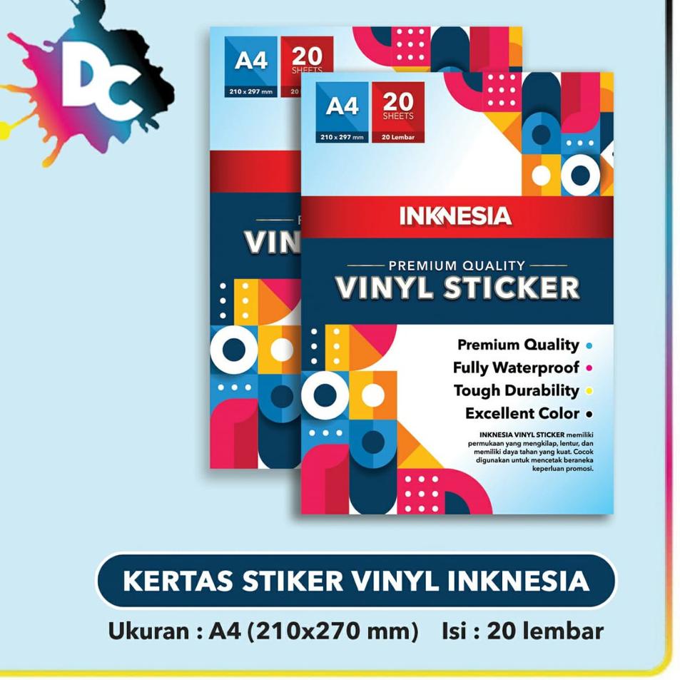 

Big Sale Kertas Sticker Vinyl Glossy A4 isi 20 lembar