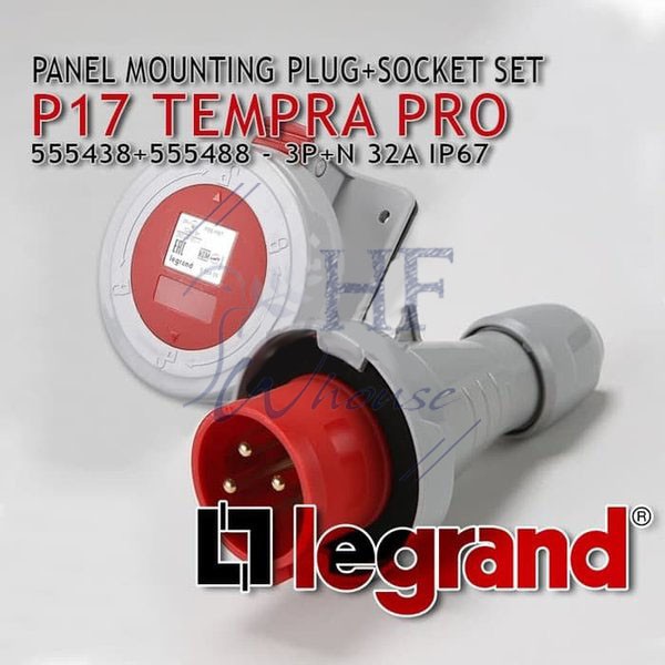 Legrand Set Panel Mounting + plug 32A 3P+E 4PIN IP67