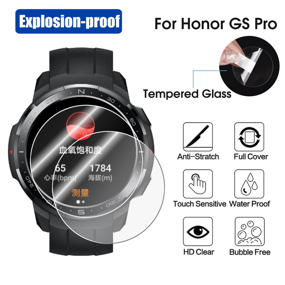 1pc Pelindung Layar Tempered Glass 9H HD Anti Gores / Air Untuk Huawei Honor Watch GS Pro