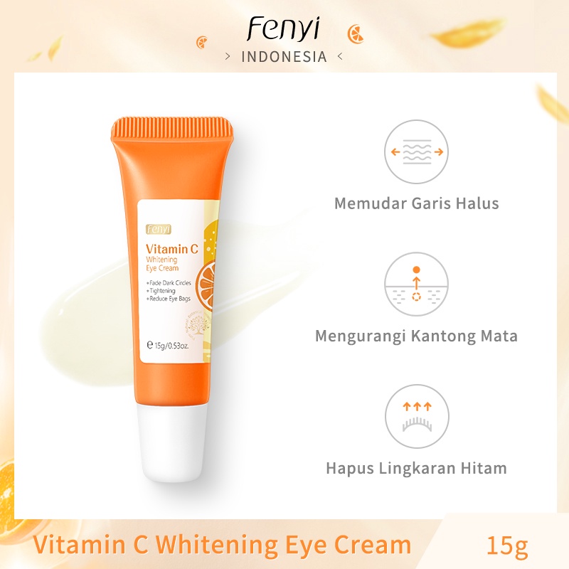 Fenyi Vitamin C Brightening Eye Cream Memudarkan Kantong Mata Kerutan Menghilangkan Mata Panda 15g