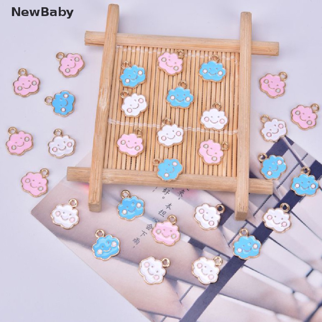 NewBaby 10pcs/Set Enamel Alloy Cloud Charms Pendant Jewelry Findings DIY Making Craft ID