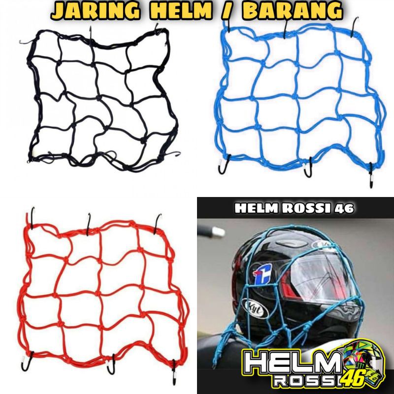 TALI CARGO || JARING HELM || JARING BARANG DI MOTOR || TEMPAT BARANG JOK MOTOR HELMET