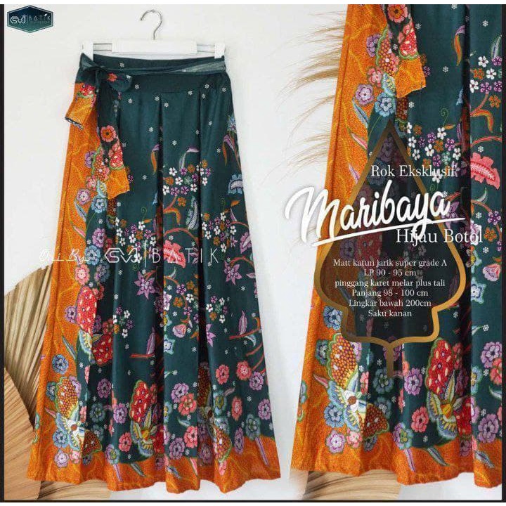 ROK BATIK ORI EXLUSIVE / ROK PAYUNG BATIK / ROK BATIK UNGGUL JAYA / BAWAHAN BATIK WANITA MODERN-Maribaya