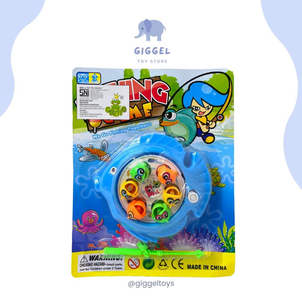 [ Giggel ] Mainan Pancingan Ikan / Mini Fishing Game / Kolam Pancingan Magnet Putar / Pancingan Ikan 2 Kolam