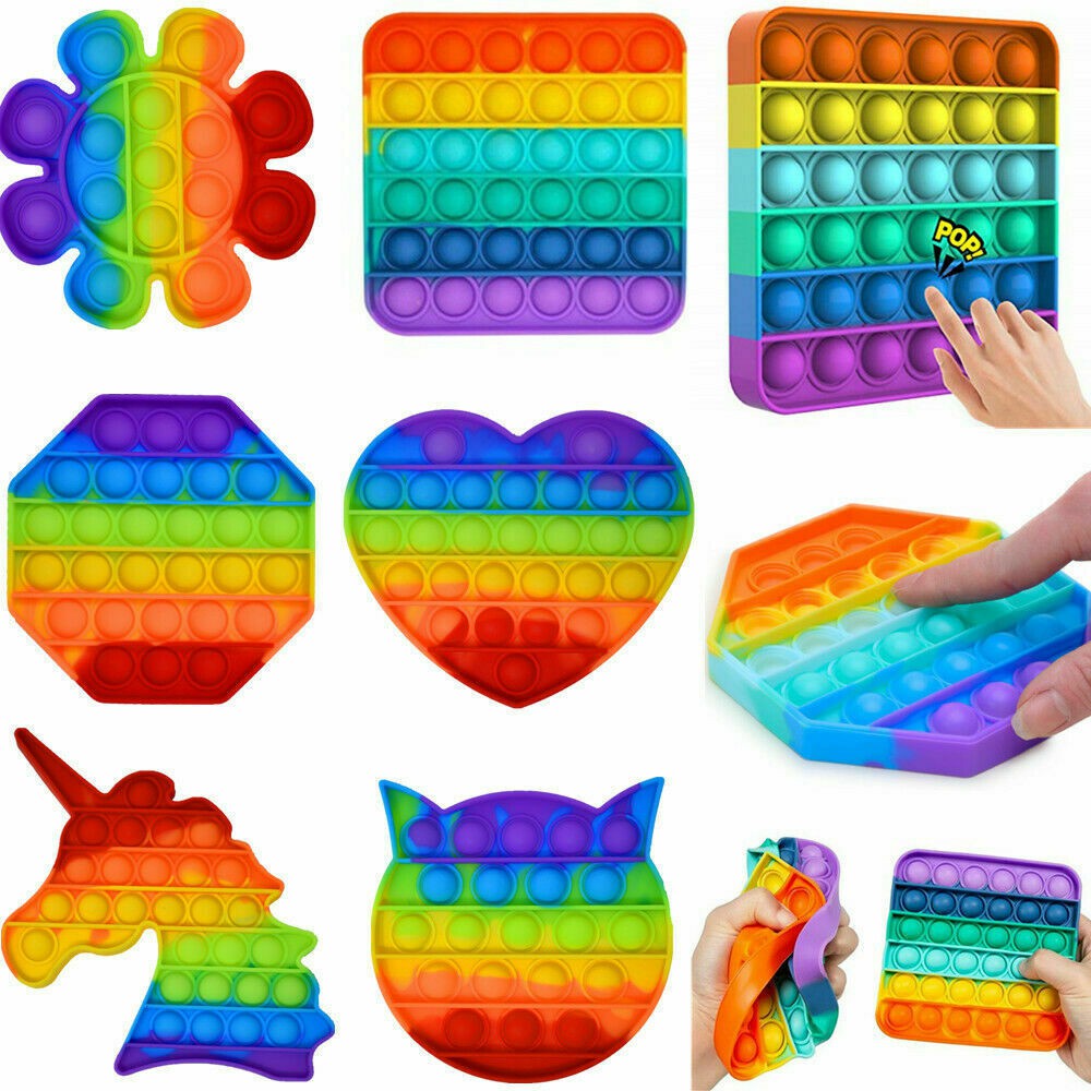 10cm Mainan Pop It Rainbow Fidget Toy Mainan Edukasi Tiktok Viral - Random Motif