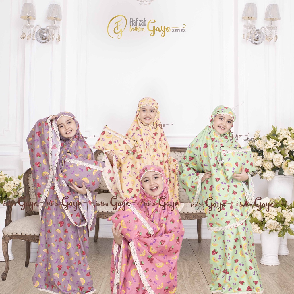 Mukena anak renda rajut Hafizah series