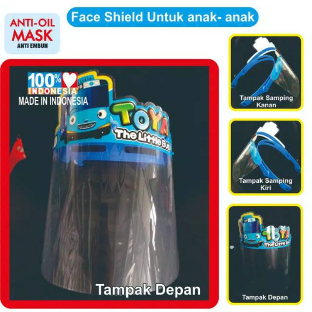 Face shield anak karakter