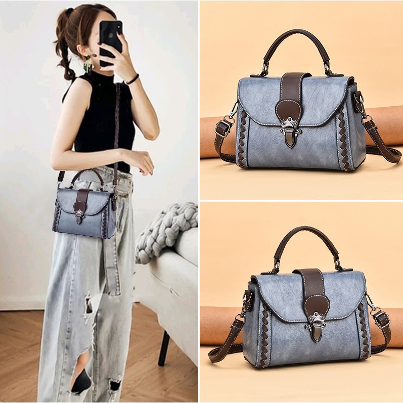 BJ81724 - BLACK/BLUE/BROWN/GREEN/KHAKI/PINK - TAS SLEMPANG IMPORT TAS WANITA FASHION IMPORT MODIS ELEGAN TERMURAH TERLARIS TERBARU BAGSTORE JAKARTA TAS BATAM GT1724 BQ3481