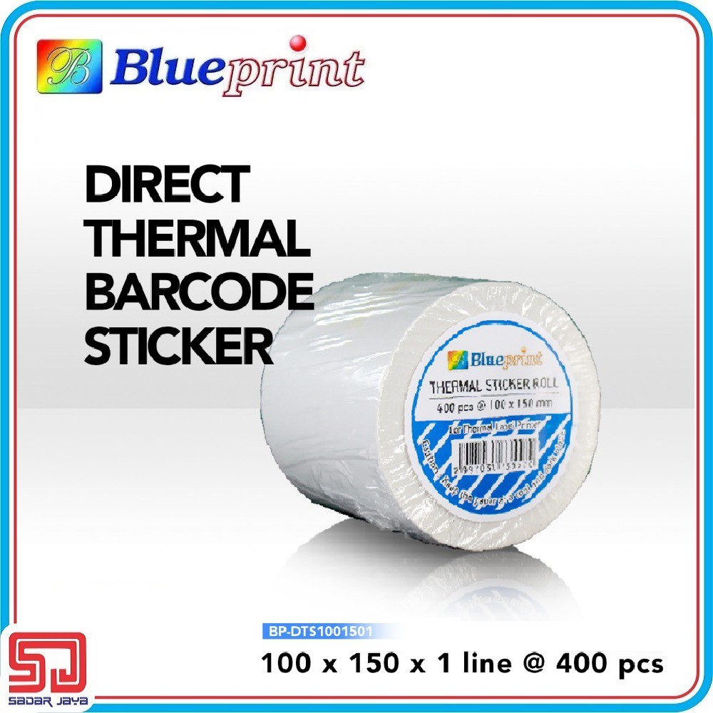 Direct Thermal Sticker Label 100 x 150mm isi 400 Blueprint Stiker Label Online Shop Barcode